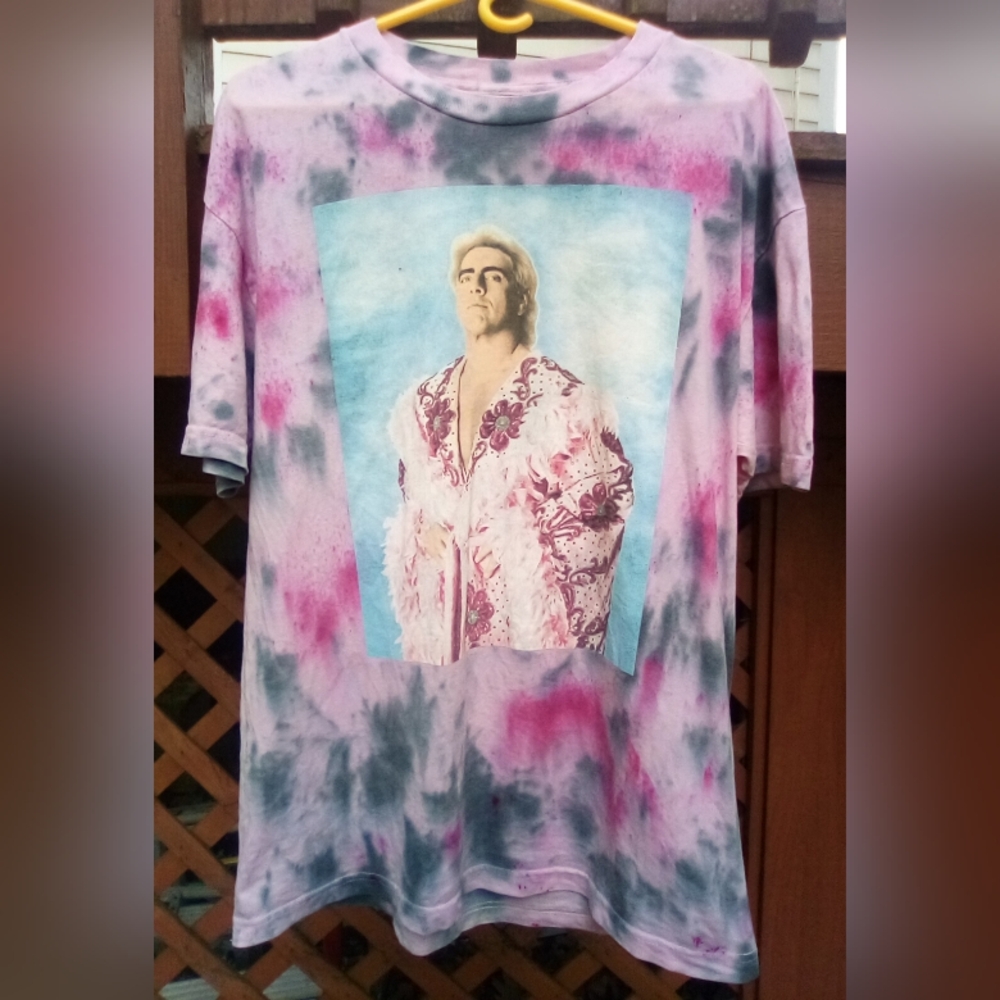 😎Custom Ric Flair Tie Dye Tee Shirt, L😎